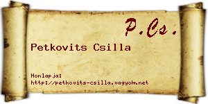 Petkovits Csilla névjegykártya